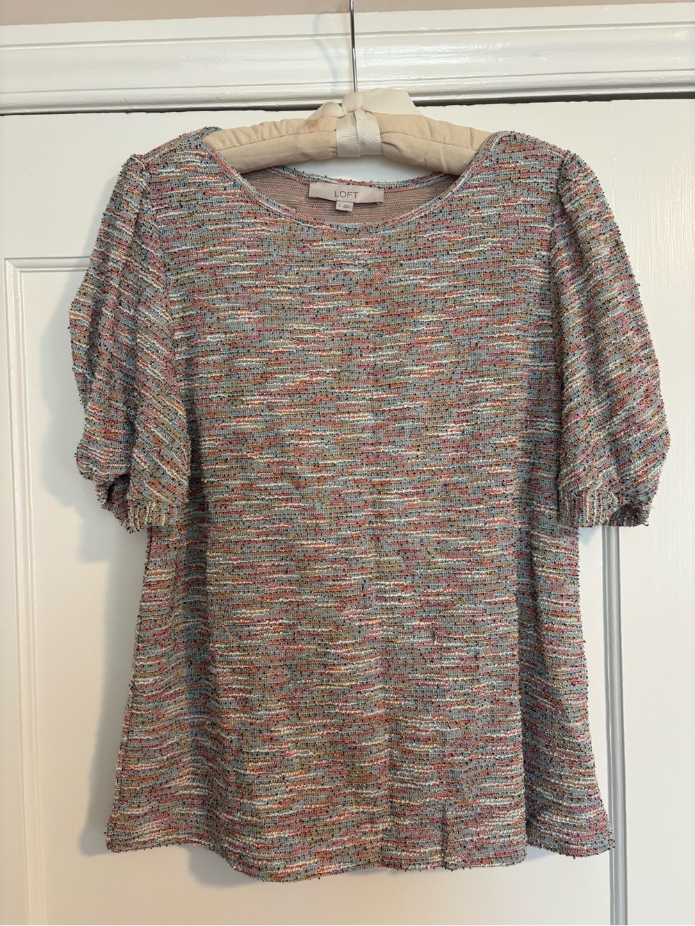 LOFT Multicolor Textured Knit Top